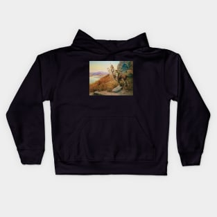 Watching for the White Man's Boats by Olaf Seltzer Kids Hoodie